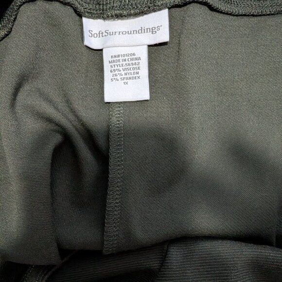 Soft Surroundings Olive Green Leggings Side Pocket Zipper leg Details 1X - Picture 11 of 11